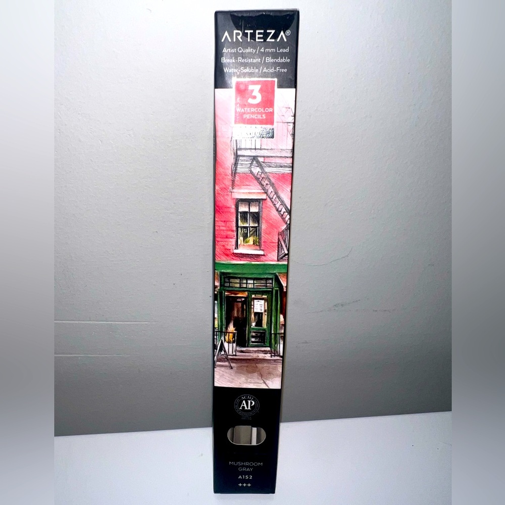 Arteza Watercolor Pencils Set of 3 Mushroom Gray